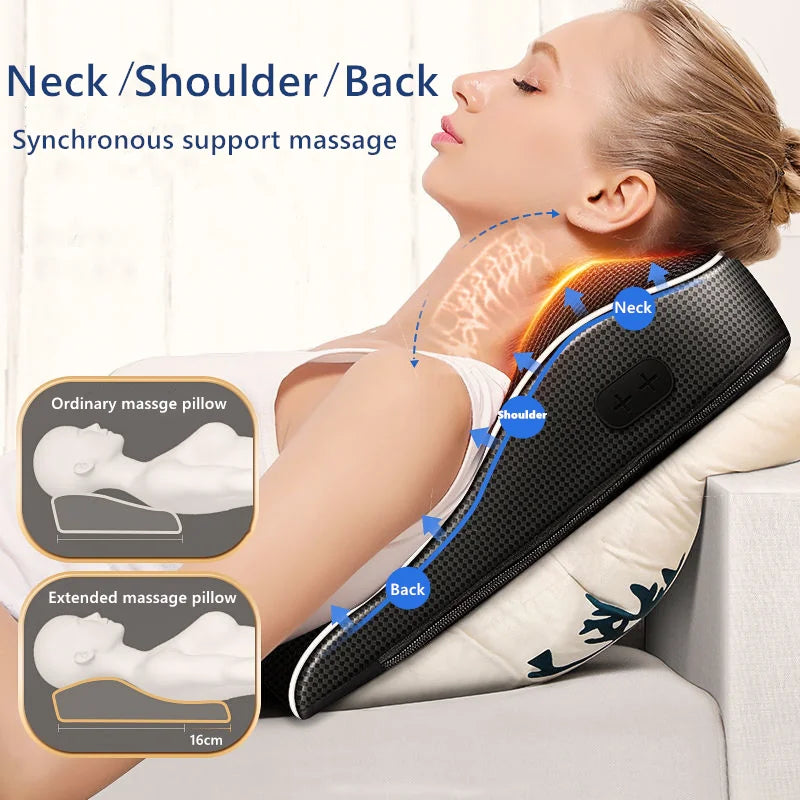 Multifunctional Electric Heating Kneading Vibration Waist Back Massage Pillow