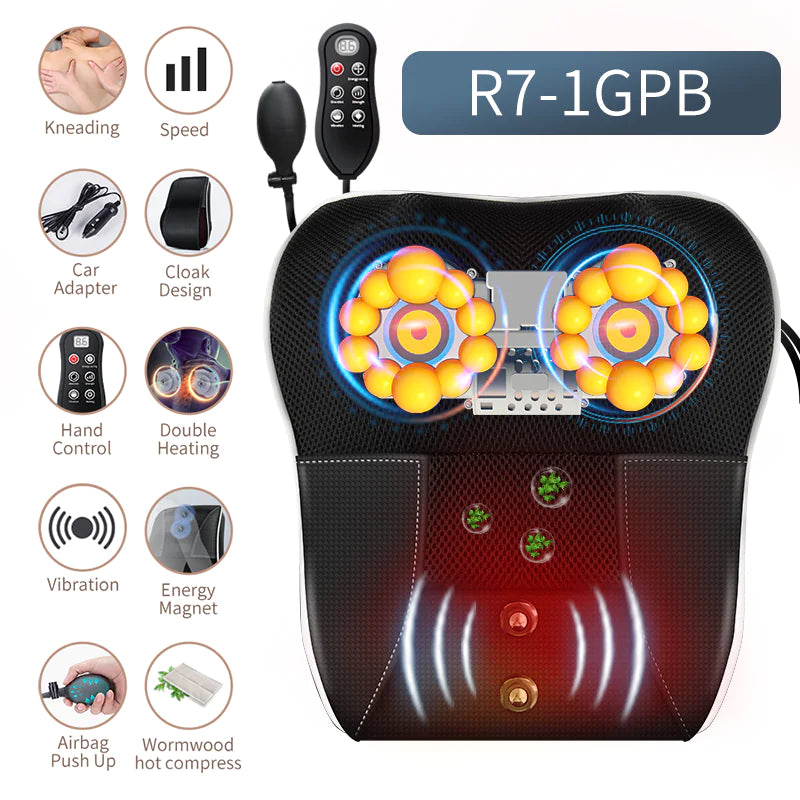 Multifunctional Electric Heating Kneading Vibration Waist Back Massage Pillow